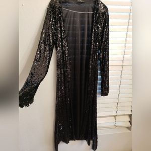 NEW Black sequin duster/ kimono